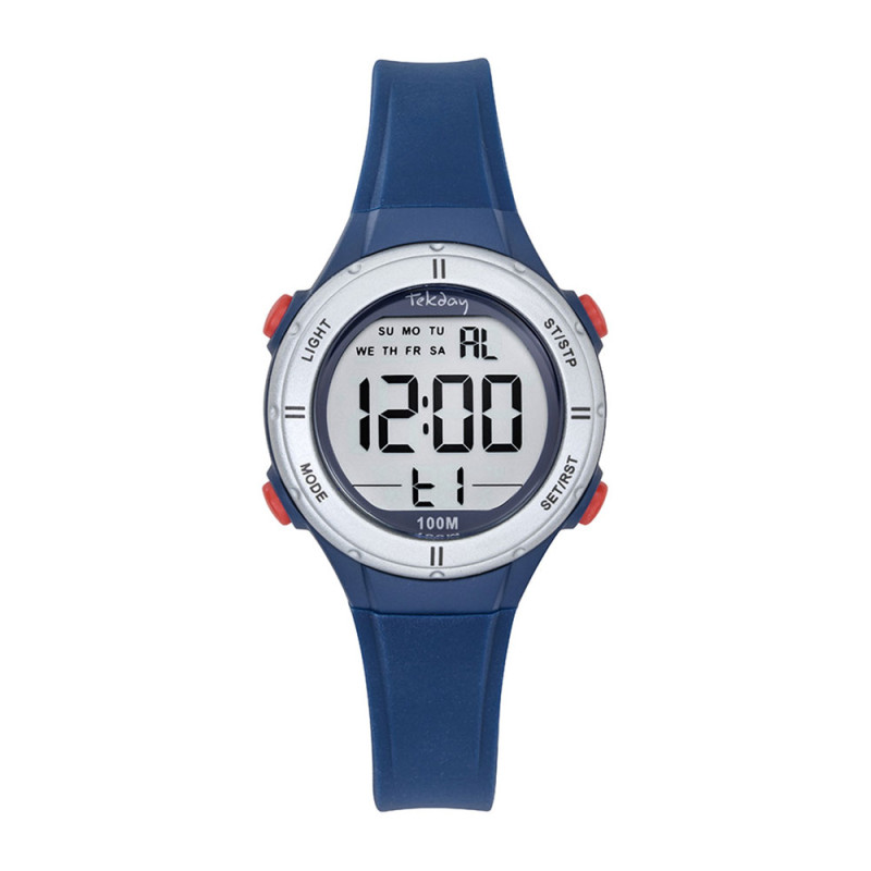 Montre Digitale Tekday Junior bracelet en silicone bleu