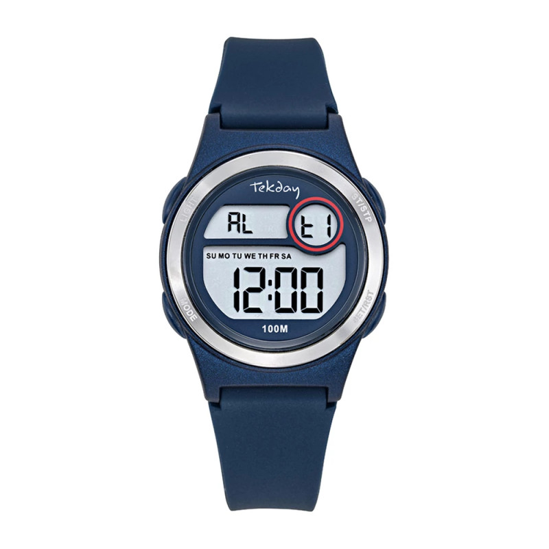 Montre Digitale Tekday Junior bracelet en silicone bleu