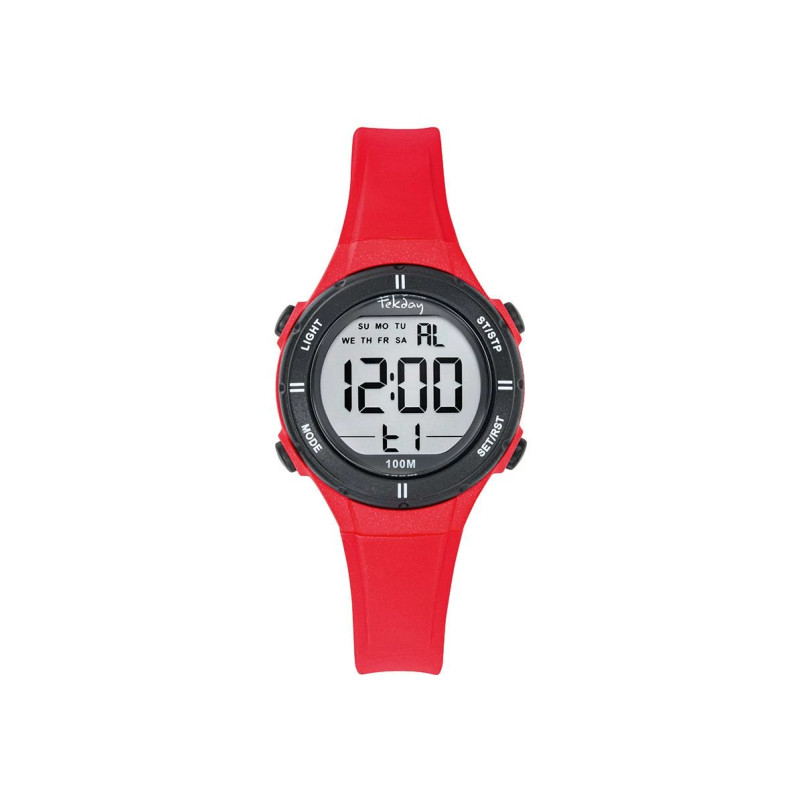 Montre Digitale Tekday Junior bracelet en silicone rouge