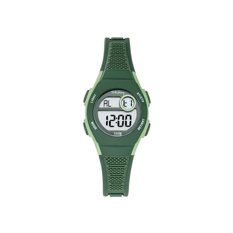Montre Digitale Tekday Junior bracelet en silicone vert