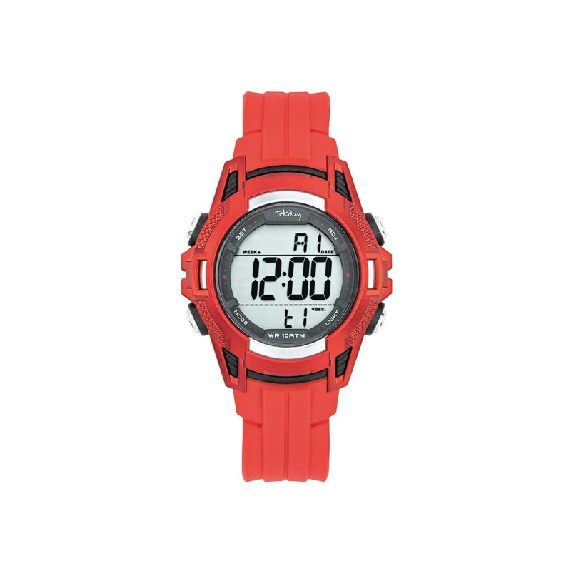 Montre Digitale Tekday Junior bracelet en silicone rouge