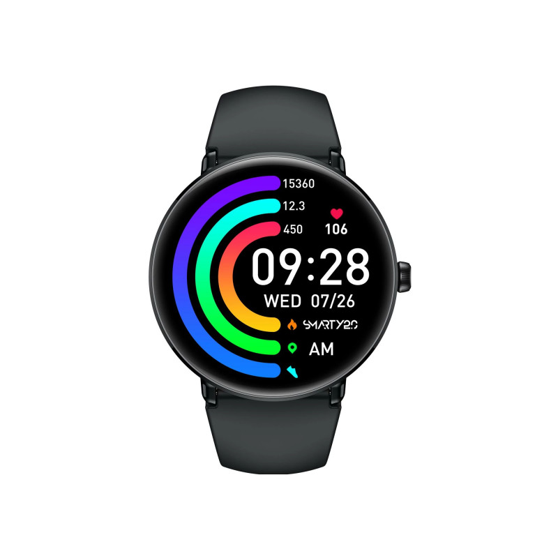 Montre Connectée Smarty Diamond Amoled bracelet Silicone noir