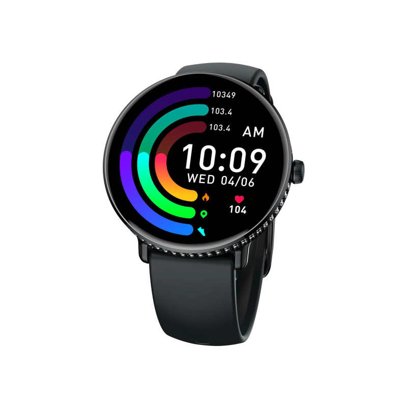 Montre Connectée Smarty Diamond Amoled bracelet Silicone noir