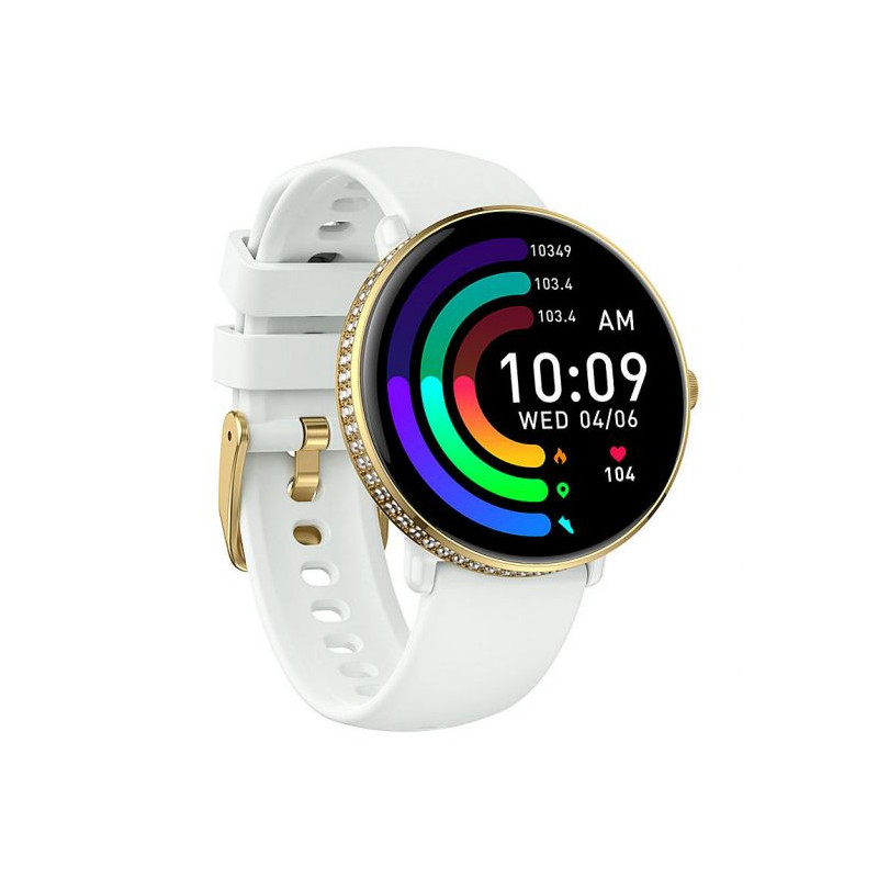 Montre Connectée Smarty Amoled Diamond bracelet Silicone Blanc