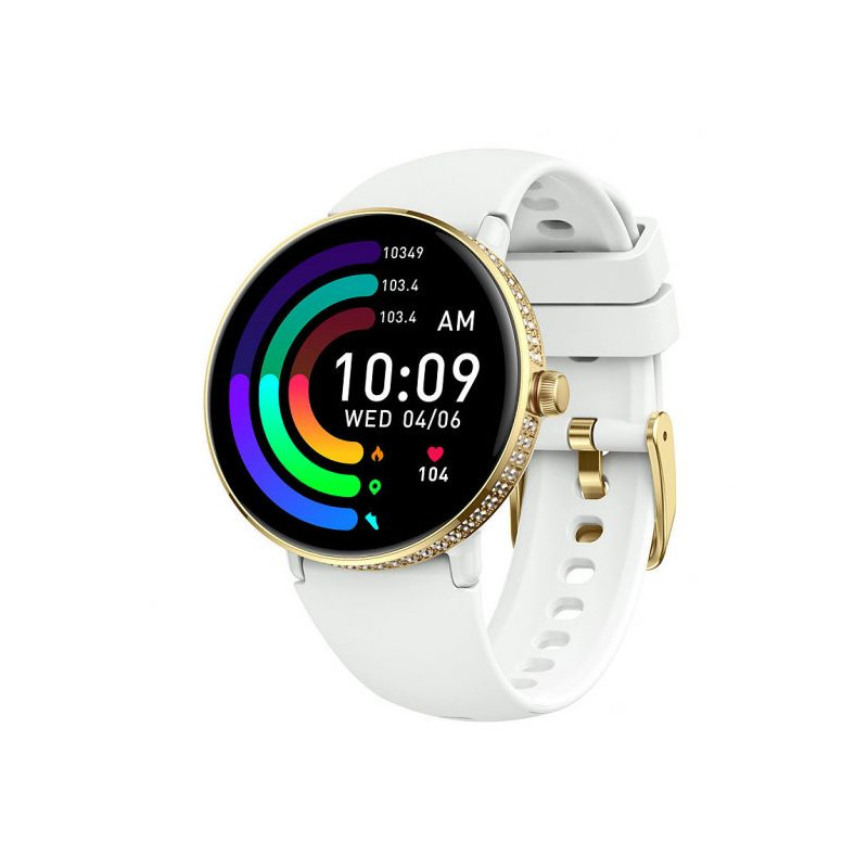 Montre Connectée Smarty Amoled Diamond bracelet Silicone Blanc
