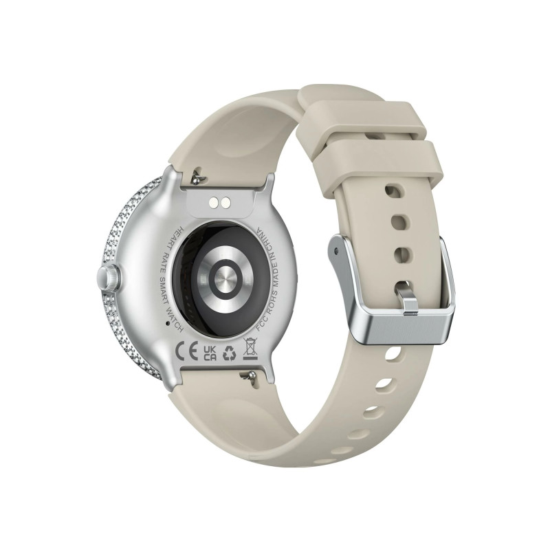 Montre Connectée Smarty Amoled Diamond bracelet Silicone Beige