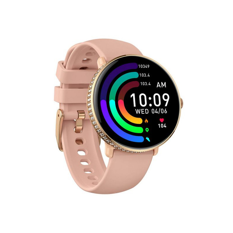 Montre Connectée Smarty Amoled Diamond bracelet Silicone Rose