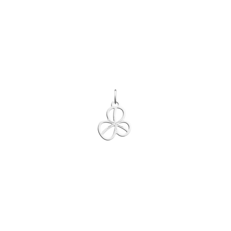 PENDENTIF LES GEORGETTES TRÈFLE LAITON ARGENTÉ 16 MM