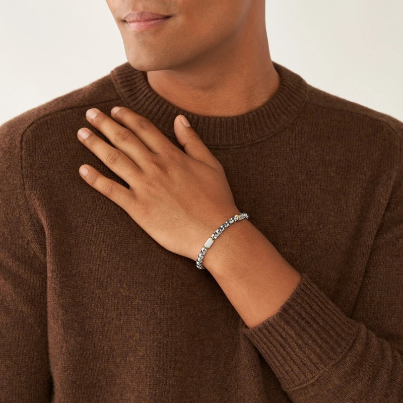 Bracelet Fossil collection All Stacked Up acier argenté