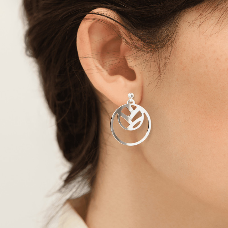 BOUCLES D'OREILLES LES GEORGETTES TRESSE LAIOTN ARGENTÉ 16 MM
