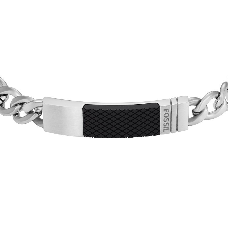 Bracelet Fossil collection Machine Knurled Texture avec plaque en acier