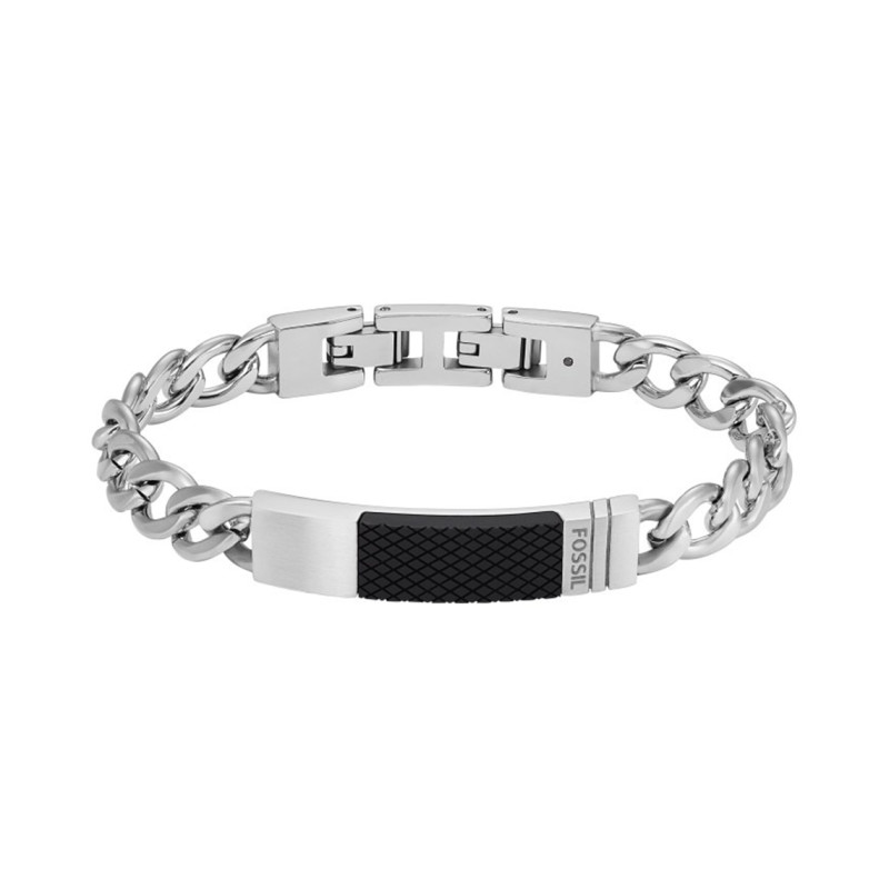 Bracelet Fossil collection Machine Knurled Texture avec plaque en acier