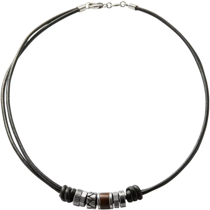 Collier Fossil collection Bronson acier argenté