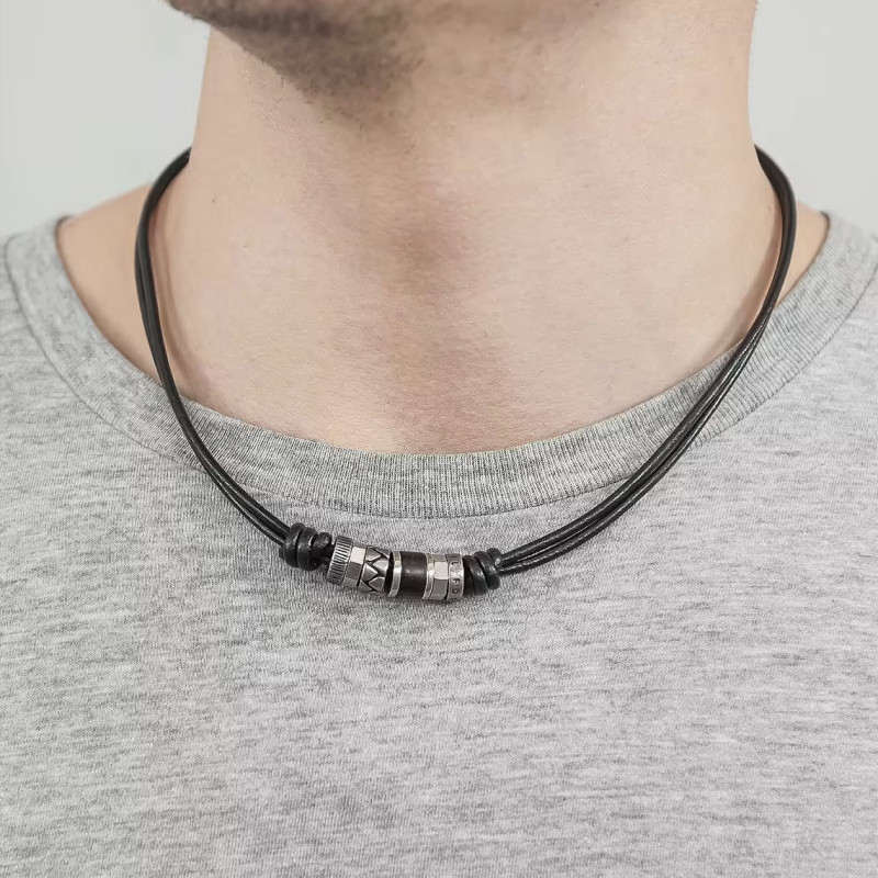 Collier Fossil collection Bronson acier argenté
