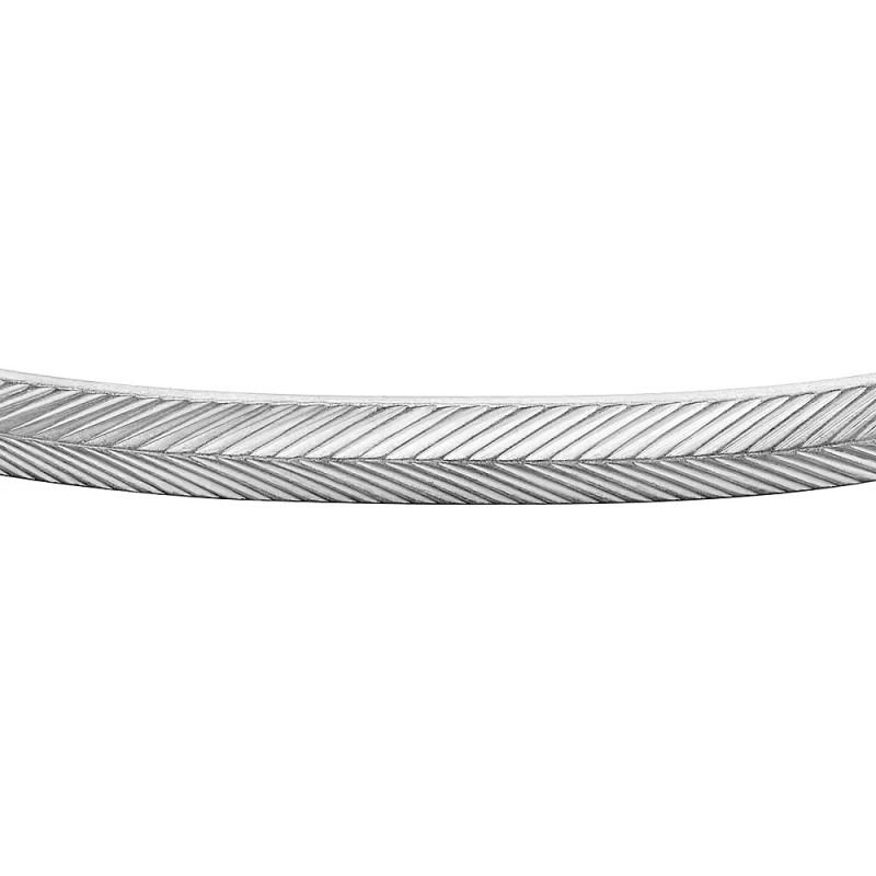 Bracelet jonc Fossil collection Harlow Linear Texture acier argenté