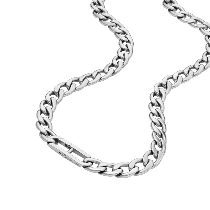 Collier Fossil collection Heritage D-Link acier argenté