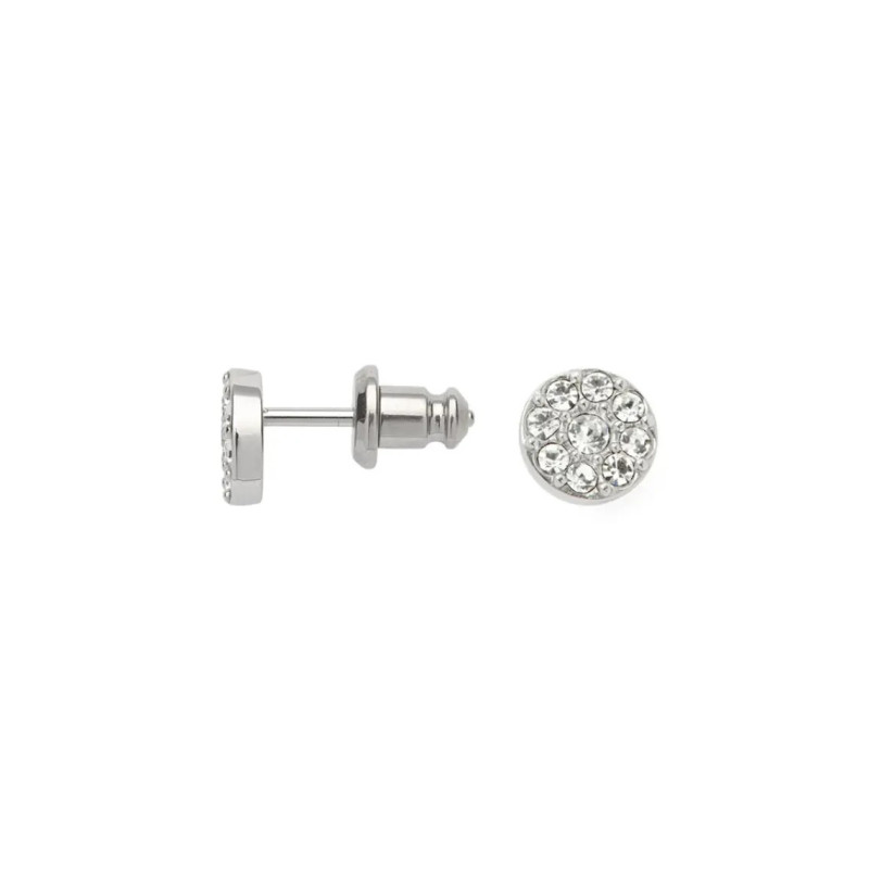 Boucles d'oreilles clous Fossil collection Ellis Disc acier argenté