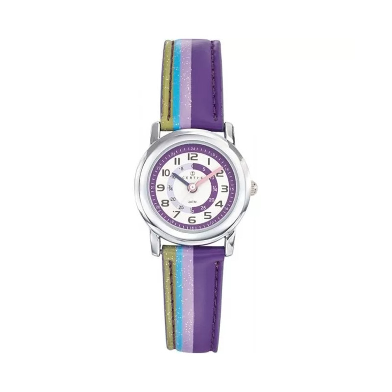 Montre analogique Certus Junior bracelet cuir tricolore