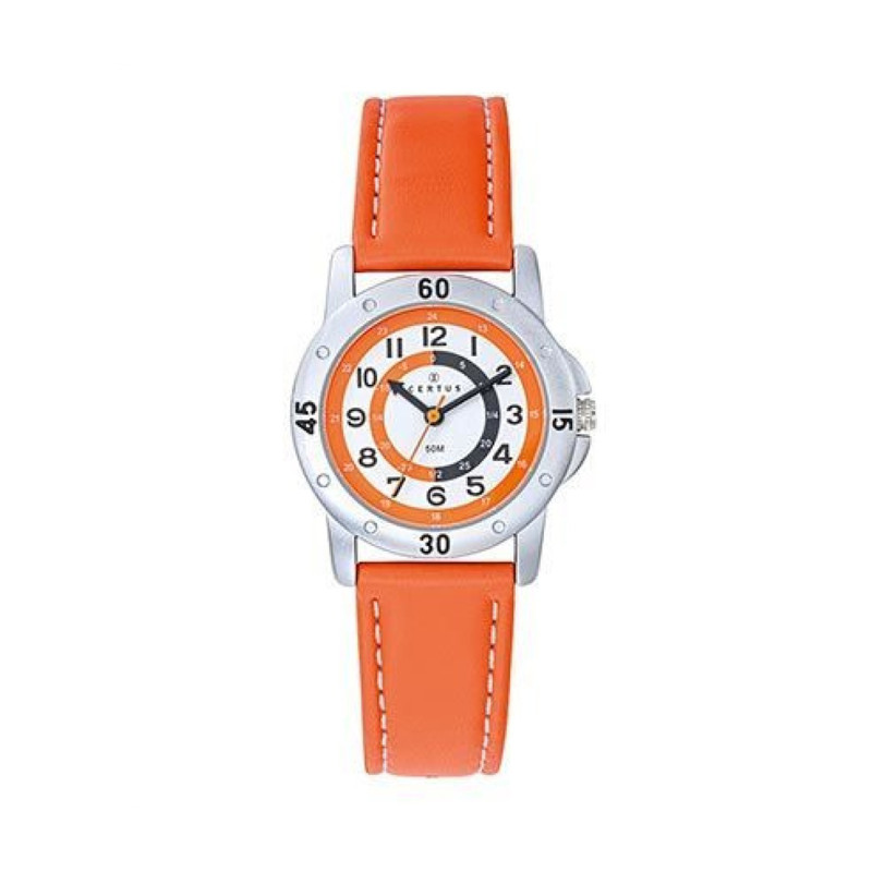 Montre analogique Certus Junior bracelet cuir orange
