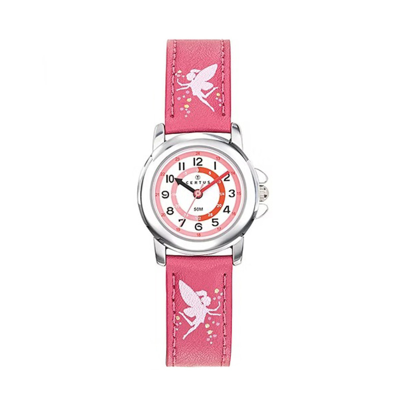 Montre analogique Certus Junior fées bracelet cuir rose