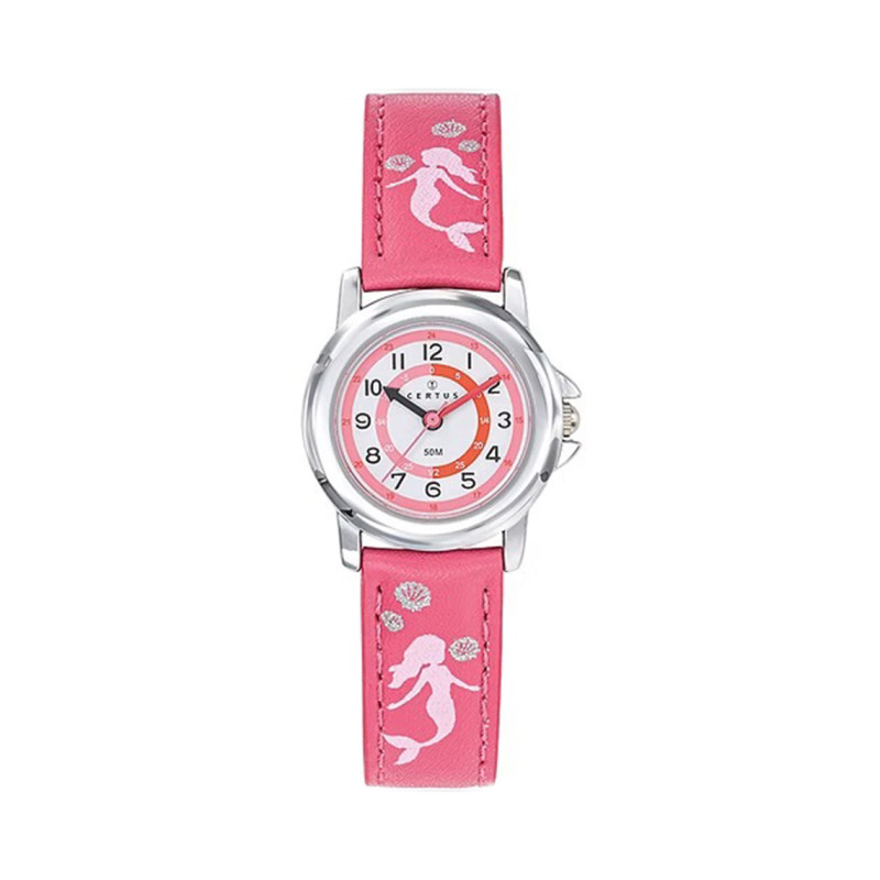 Montre analogique Certus Junior sirènes bracelet cuir rose