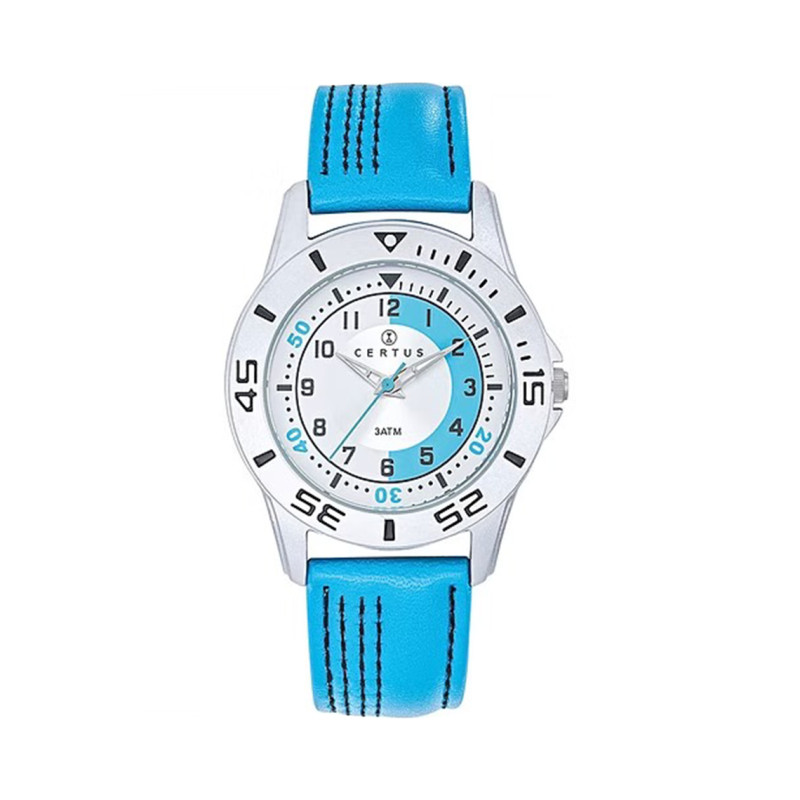 Montre analogique Certus Junior bracelet cuir bleu