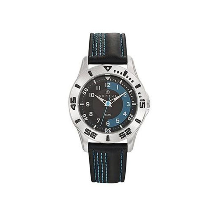 Montre analogique Certus Junior bracelet cuir noir
