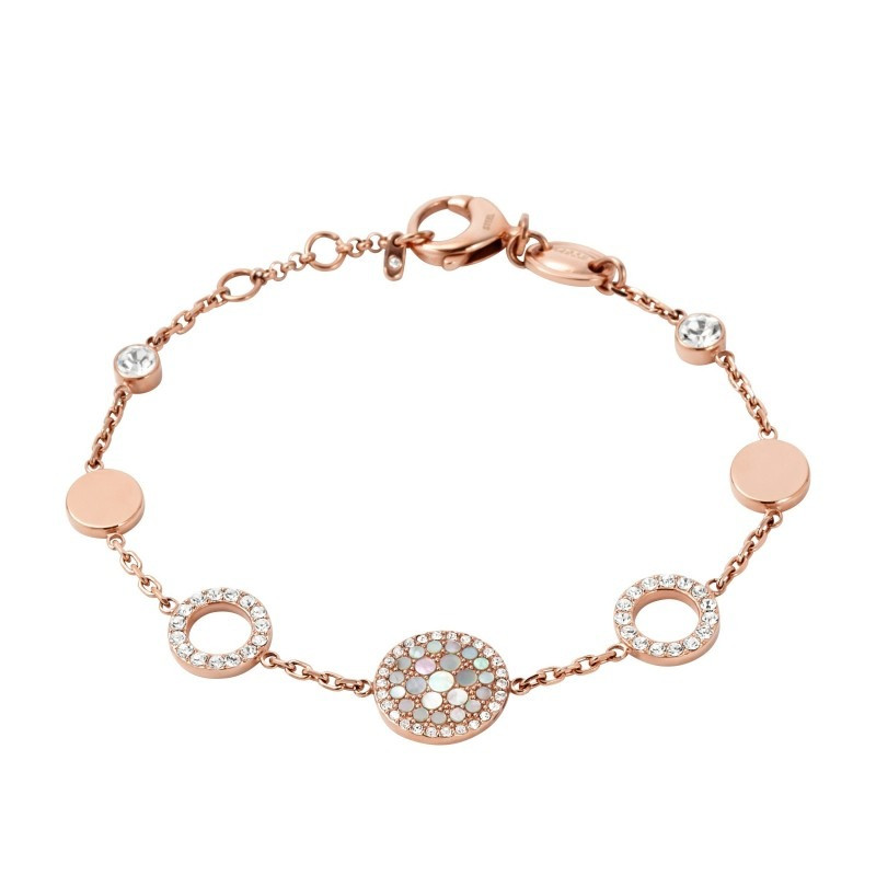 Bracelet Fossil collection Merrit acier doré rose