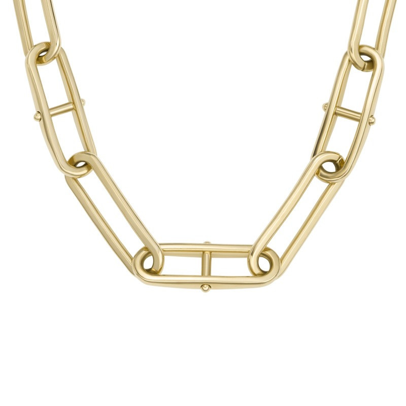 Collier Fossil collection Heritage D-Link acier doré