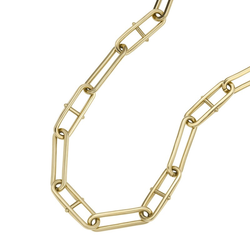 Collier Fossil collection Heritage D-Link acier doré