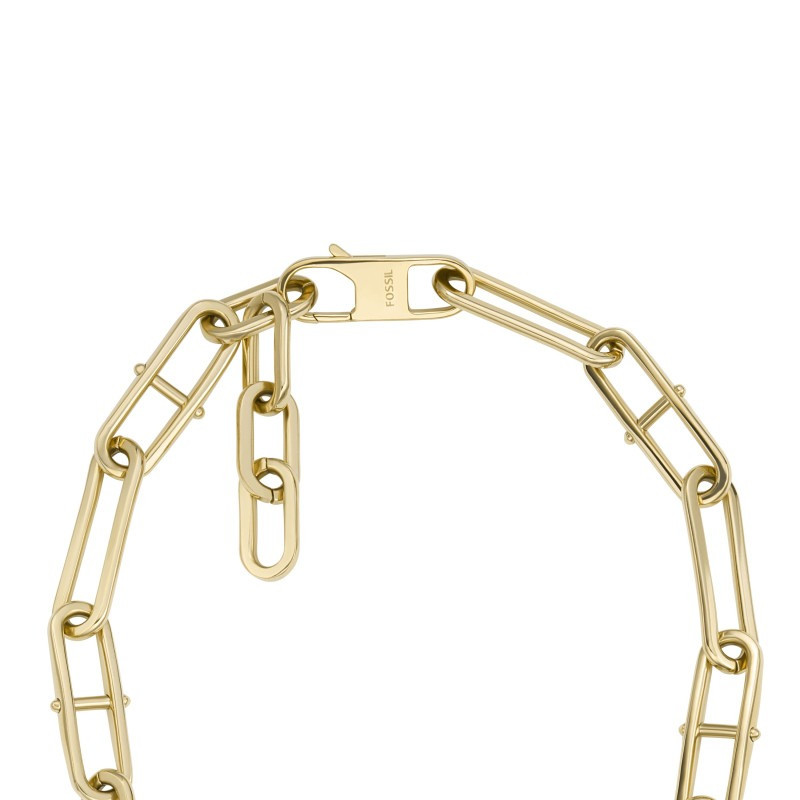 Collier Fossil collection Heritage D-Link acier doré