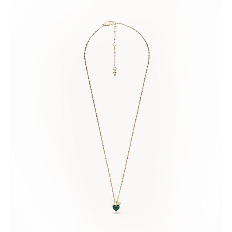 Collier Fossil collection Modern Meadows cœur acier doré