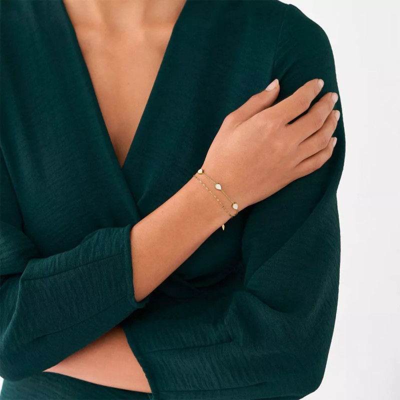 Bracelet Fossil collection Teardrop acier doré