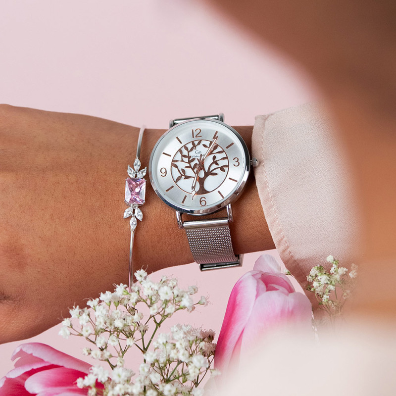 Montre Analogique Go Mademoiselle Bracelet Métal Argent