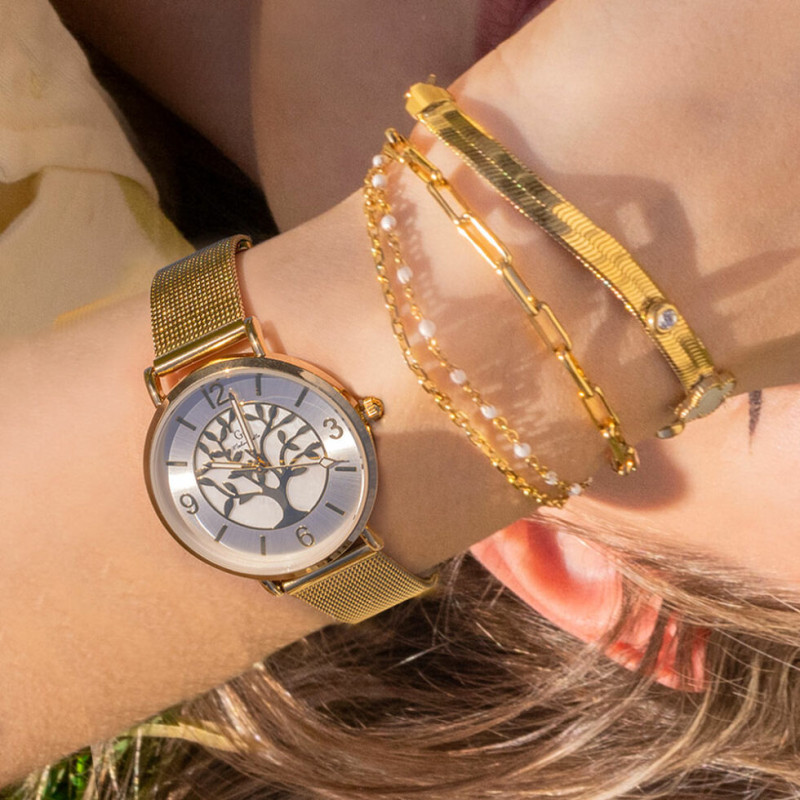 Montre Analogique Go Mademoiselle Bracelet Métal Doré