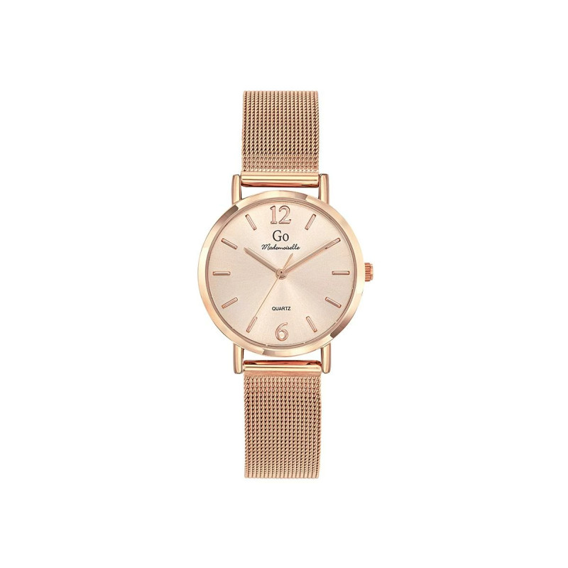 Montre Analogique Go Mademoiselle Bracelet Métal Doré Rose