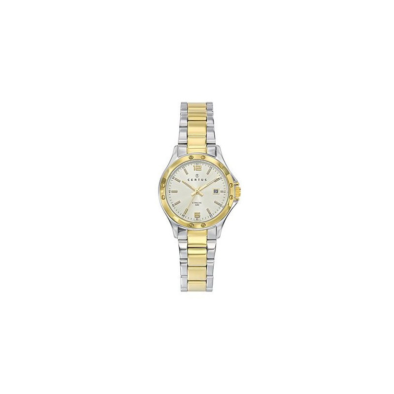 Montre analogique Certus bracelet acier bicolore
