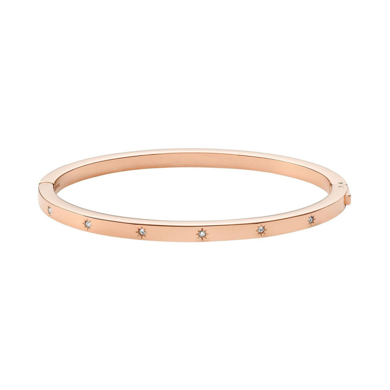 Bracelet Jonc Fossil collection Sadie Shine Bright acier doré rose