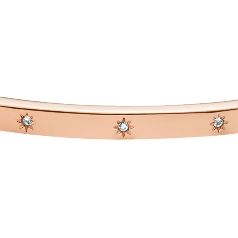 Bracelet Jonc Fossil collection Sadie Shine Bright acier doré rose