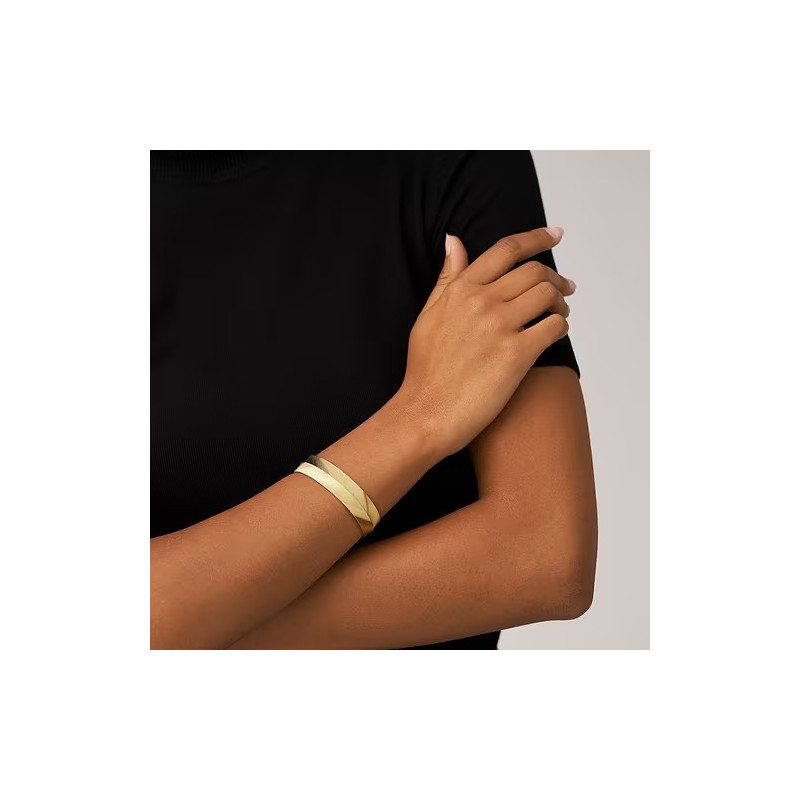 Bracelet Jonc Fossil collection Harlow Linear Texture acier doré