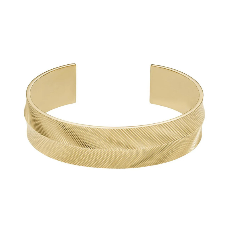 Bracelet Jonc Fossil collection Harlow Linear Texture acier doré