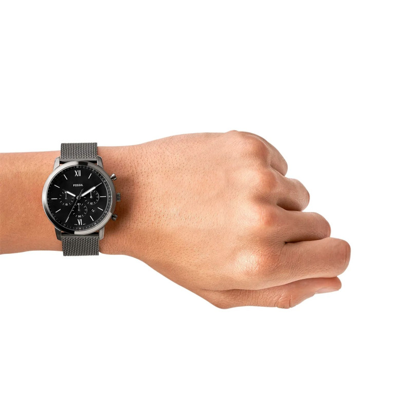Montre analogique Fossil collection Neutra bracelet acier noir