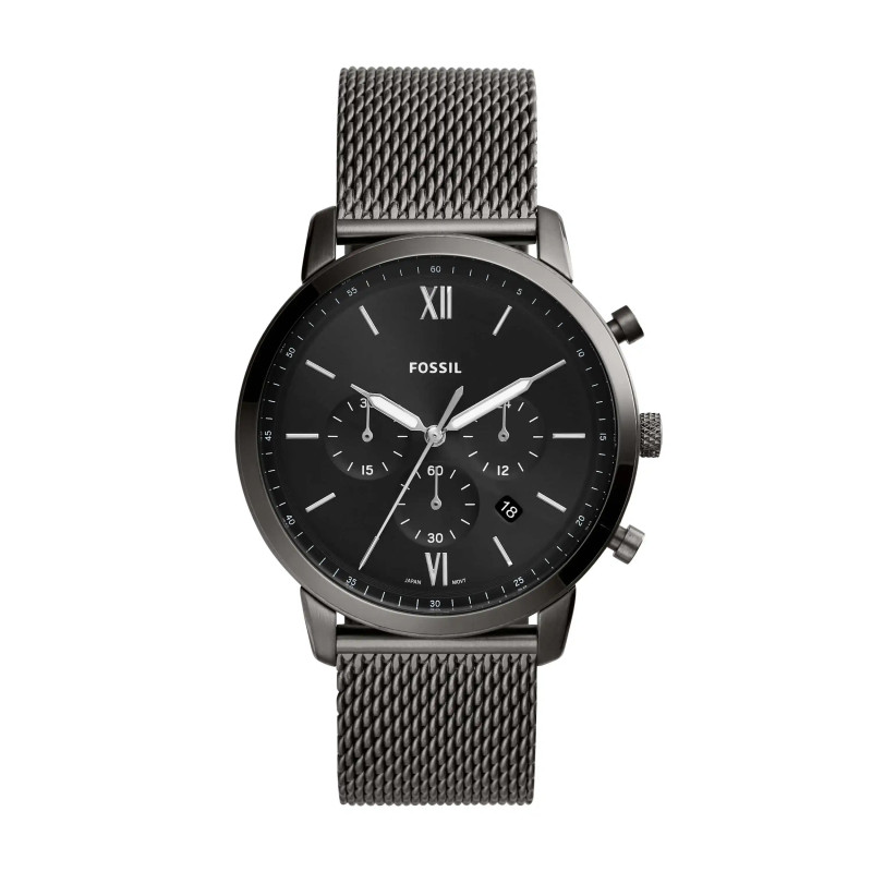 Montre analogique Fossil collection Neutra bracelet acier noir