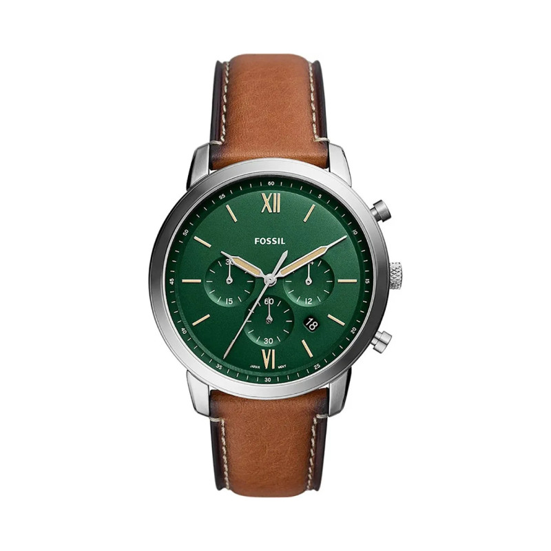 Montre analogique Fossil collection Neutra bracelet cuir marron