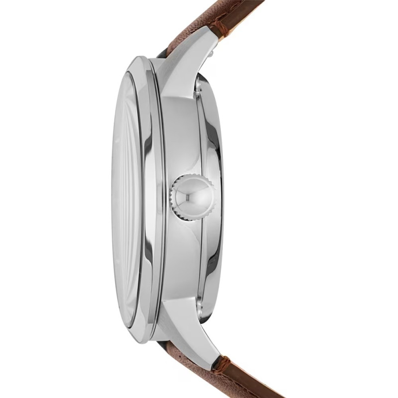 Montre automatique Fossil collection Townsman bracelet cuir marron cadran