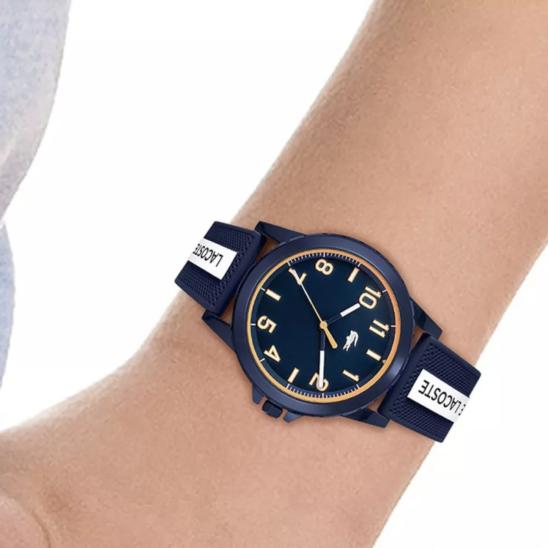 Montre Analogique Lacoste collection Teen/Rider bracelet silicone bleu