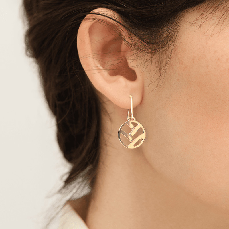 BOUCLES D'OREILLES LES GEORGETTES TRESSE LAITON DORÉ 16 MM