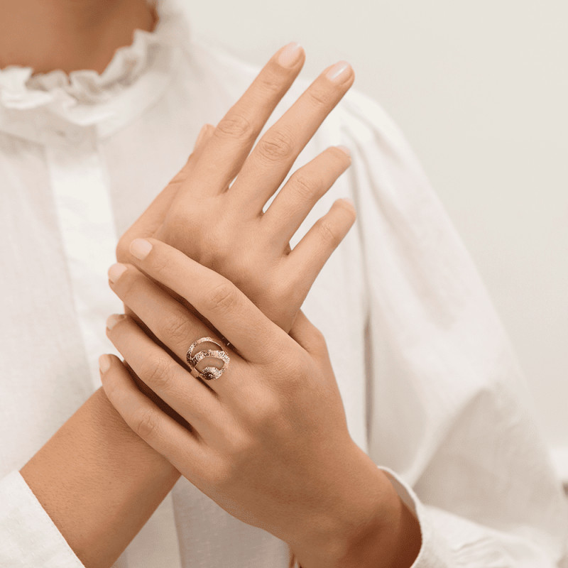 BAGUE LES GEORGETTES NOMADE LAITON DORÉ 16MM