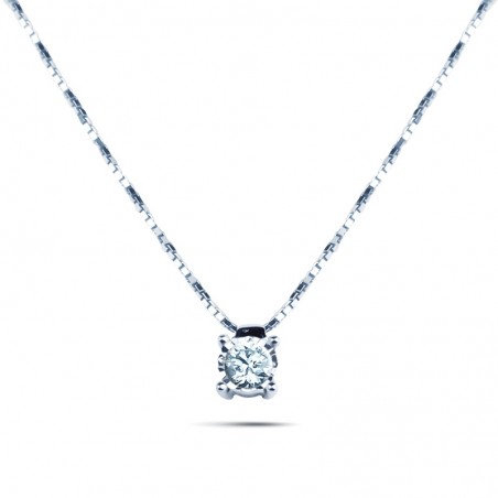 Collier Diamant et or blanc 375/000e