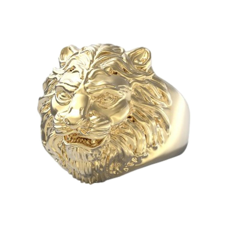 Bague GUESS collection LION KING acier doré